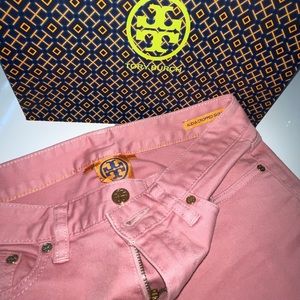 Tory Burch Pink Rose Skinny Jeans